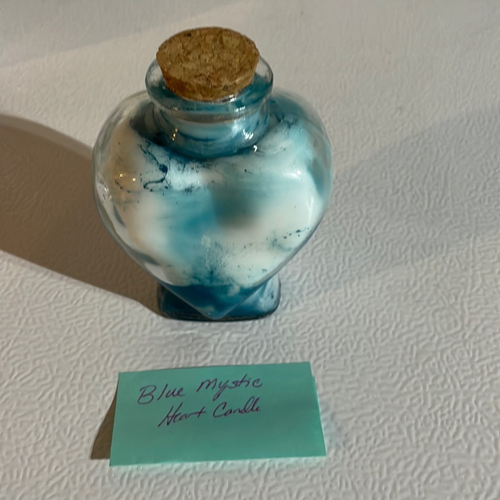 Blue Mystic Heart Candle